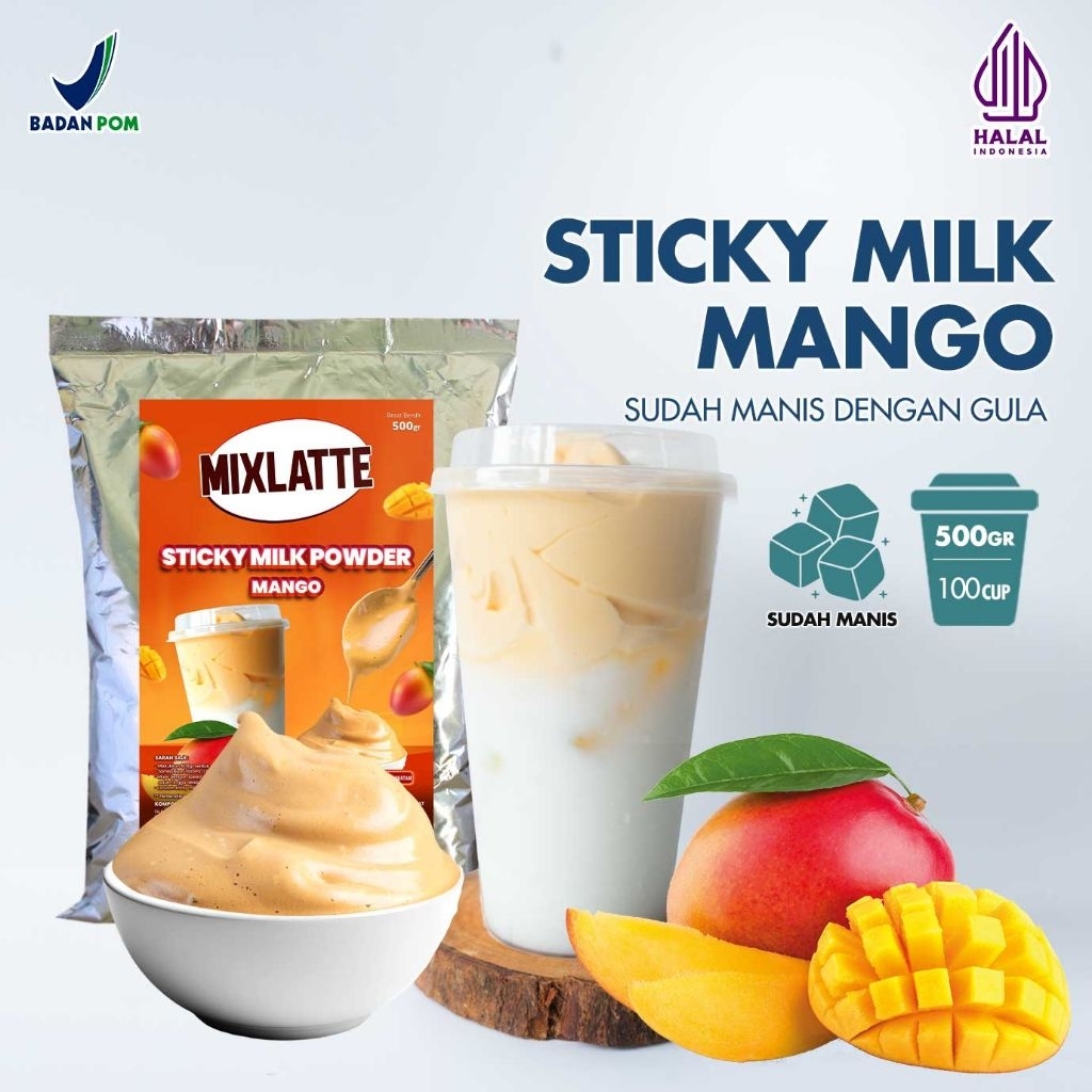 

Sticky Milk Powder Drink JPS Bubuk Minuman Rasa Mango/Mangga 500 Gr