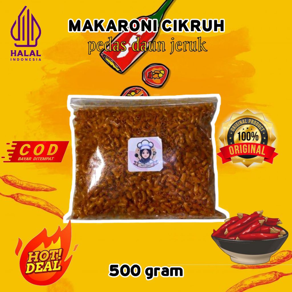 

PROMO!!! MAKARONI CIKRUH PEDAS DAUN JERUK 250g / 500g