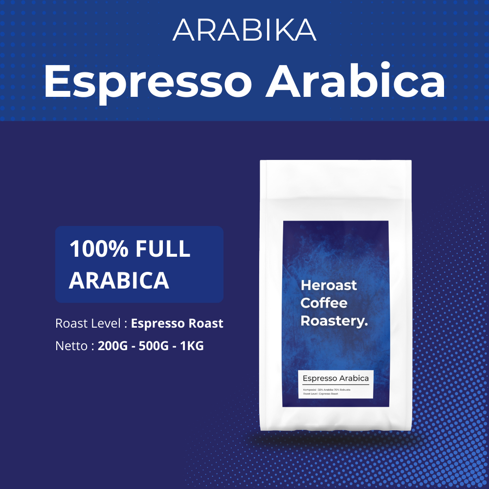 

Heroast Coffee Roastery - Biji Kopi Espresso Full Arabika | House Blend 100% Arabika | Biji Kopi Bubuk Arabika Sumatera Blend