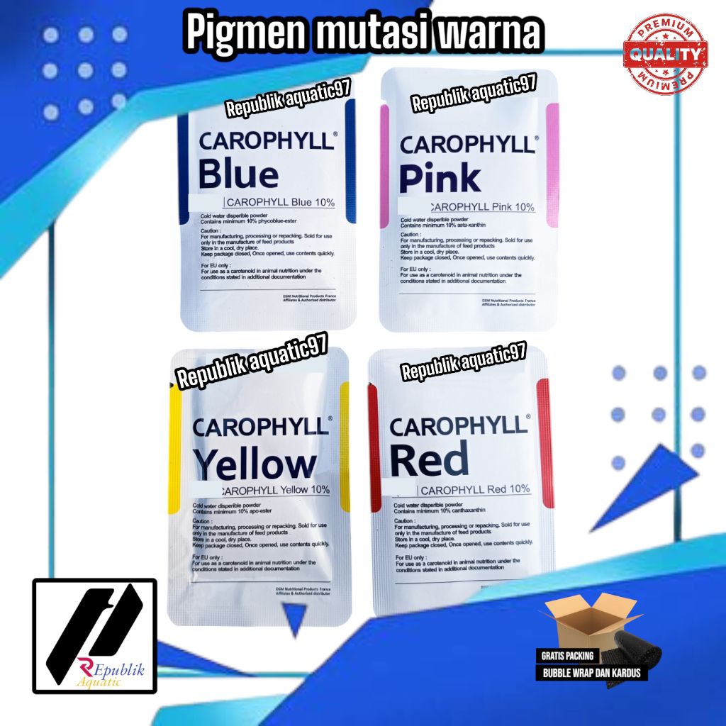 Pigmen mutasi warna blue yellow pink red / pigmen mutasi / mutasi warna ikan / racik pelet / racik p