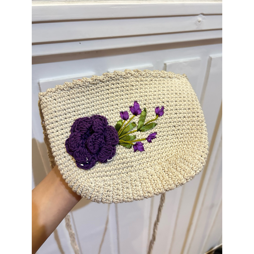 Preloved Tas Jaring Ungu