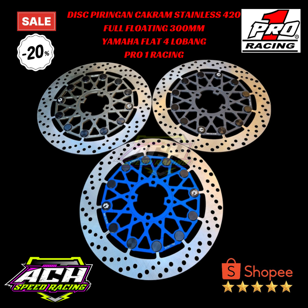 DISC / PIRINGAN CAKRAM STAINLESS 420 FULL FLOATING MODEL YUTAKA 300MM YAMAHA PRO 1 RACING