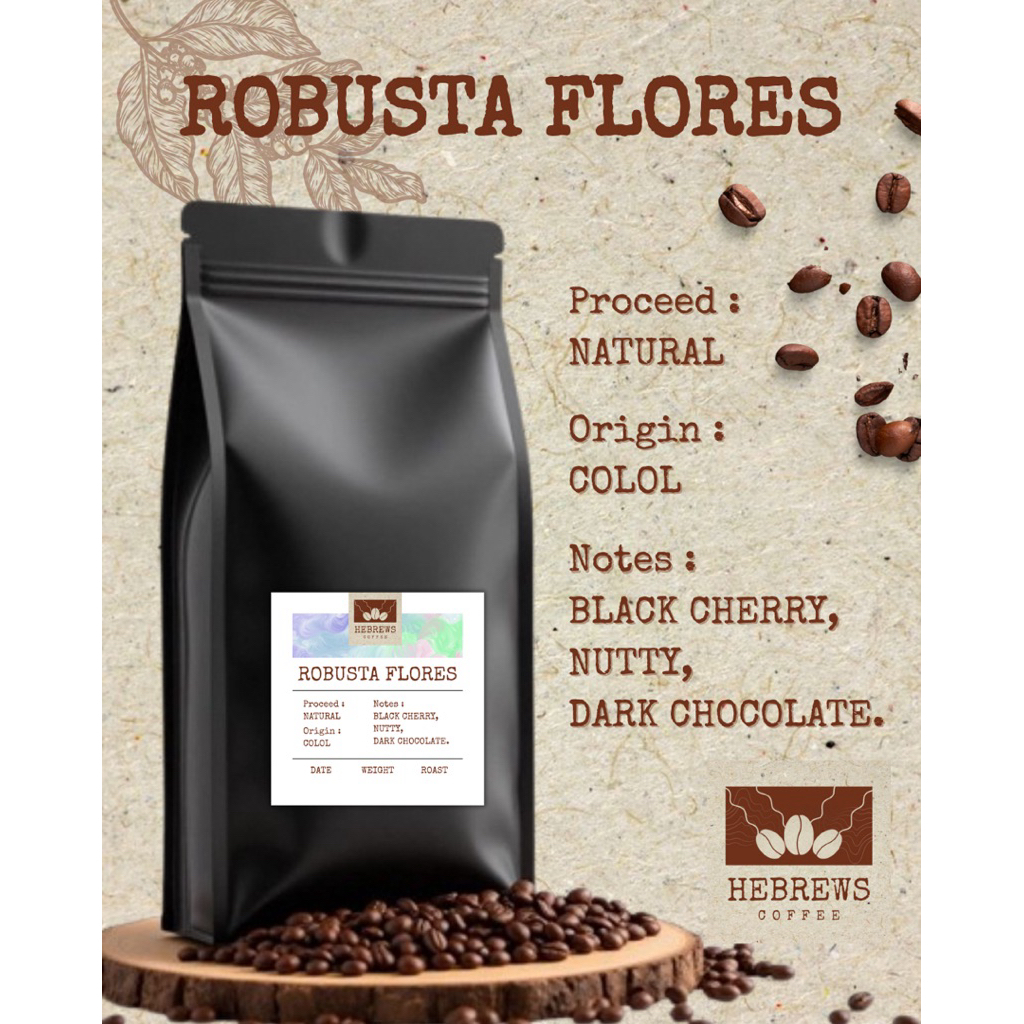 

Hebrews Coffee - Robusta Flores Natural Roasted Beans - 1000gr