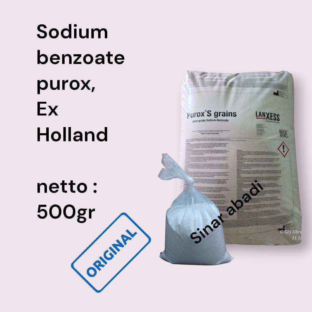 

sodium benzoate purox, Ex Holland (food grade)/pengawet makanan @500gr