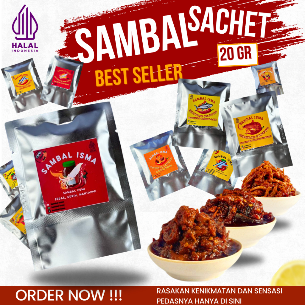 

Promo Sambal Sachet 20 gr Praktis Ukuran Sekali Makan Harga Termurah Terbaik Minimal Pembelian 5 pcs Bisa Campur Varian