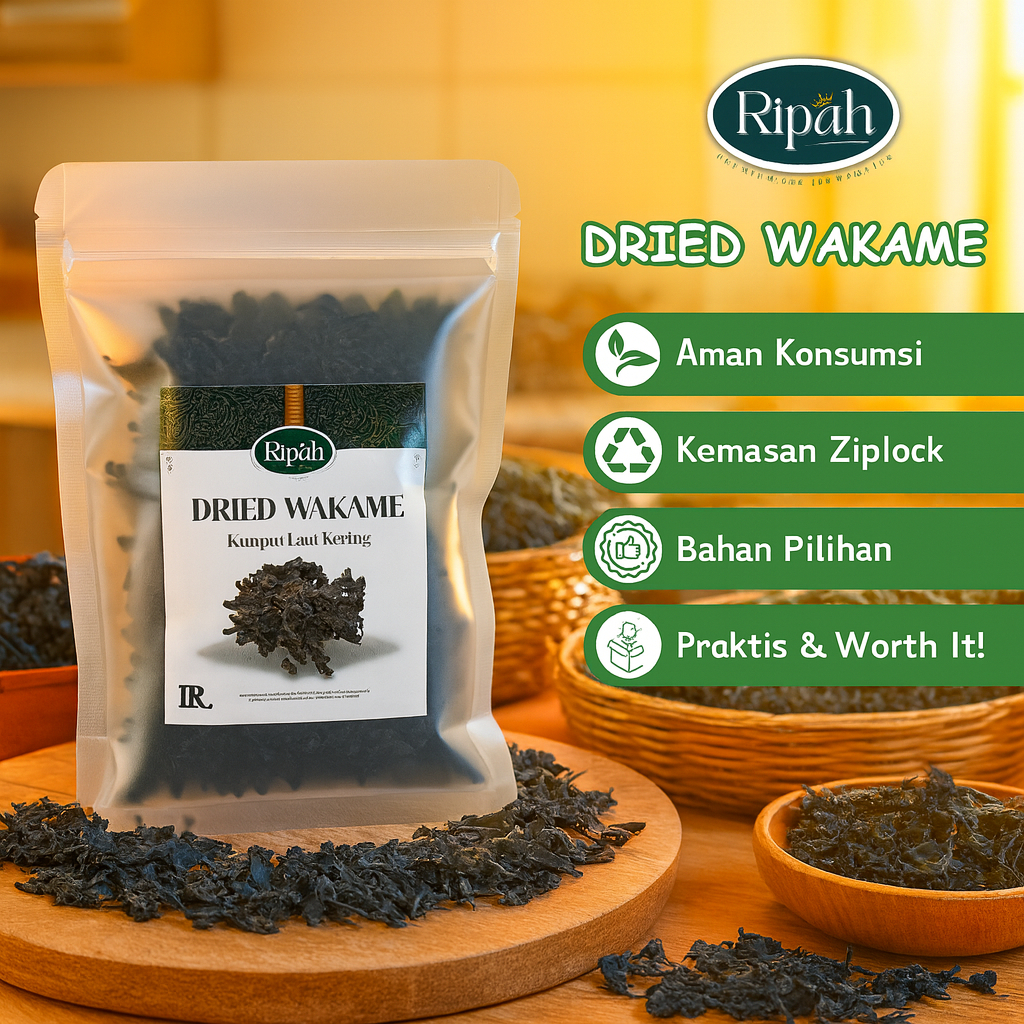 

15gr Dried Cut Wakame / Rumput Laut Kering / Ripah Rempah PREMIUM QUALITY