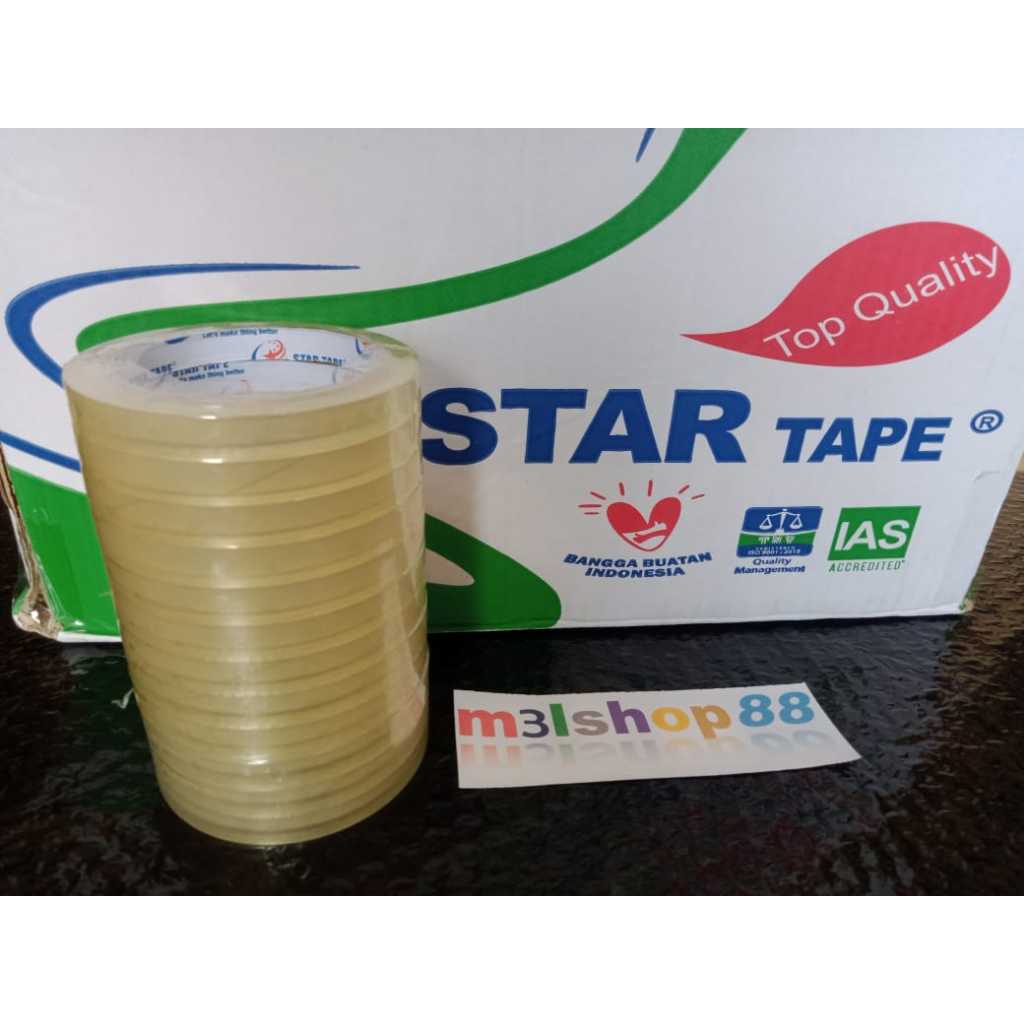 

Isolasi star tape 12 mm x 60 yard-12 pcs