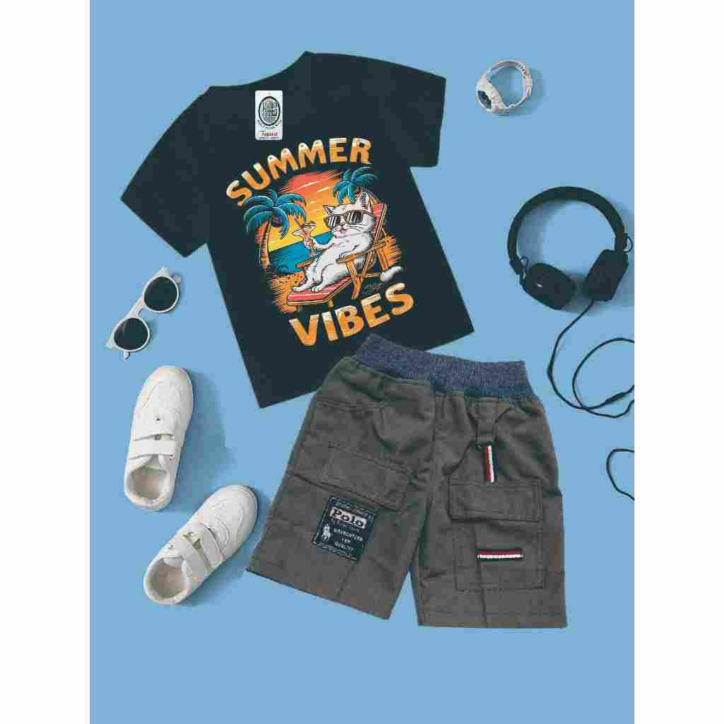 setelan kaos pantai anak anak/setelan kaos anak laki laki/setelan kaos anak perempuan