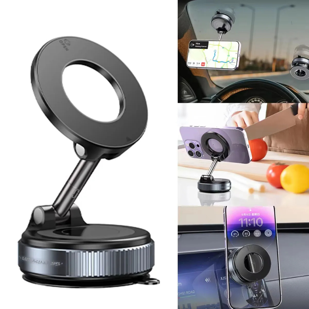 K007 Magnetic Car Phone Holder Dudukan HP Smartphone Phone Telepon Mobil Mini Magnet Magnetik Hisap Vakum Mobil Dashboard Car Phone Holder Universal Rotasi 360 Degree Dapat Lipat Tempel Mudah Pasang Mobil Motor Portable Vacuum Suction Bracket Hitam Putih