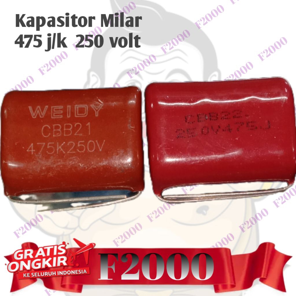 Capacitor mylar 475J 475K 250v kapasitor milar 475 250 volt