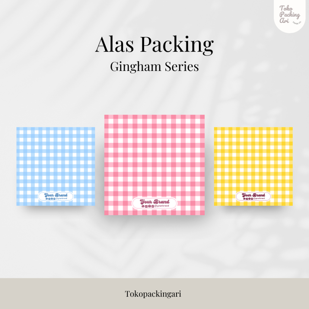 

Alas Packing | Gingham Series | Paper Aksesoris | FREE PLASTIK | Kertas Dudukan | Cute Paper | Alas Packaging