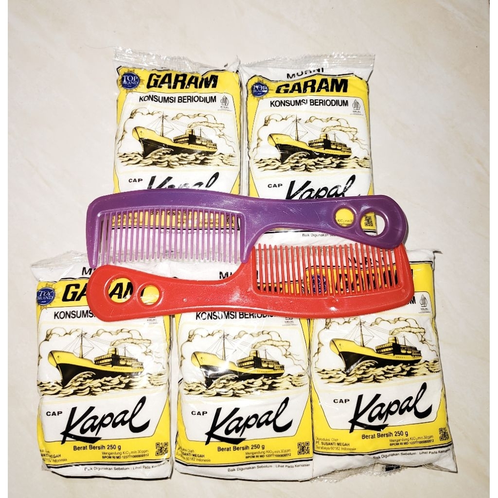 

garam kapal asli 250gr (5pcs free sisir 1pcs)