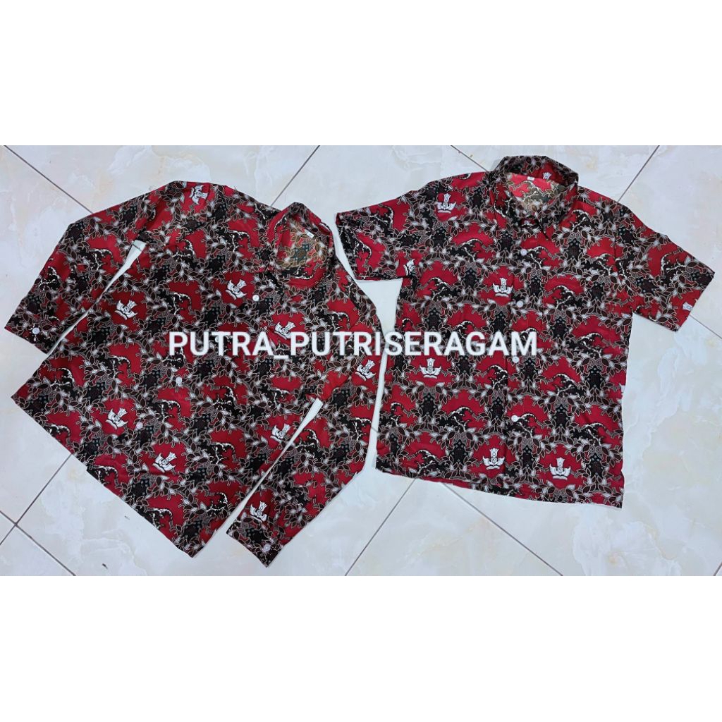 BATIK SD NEGERI/BATIK SD NASIONAL/BATIK SD MOTIF PENYU MERAH