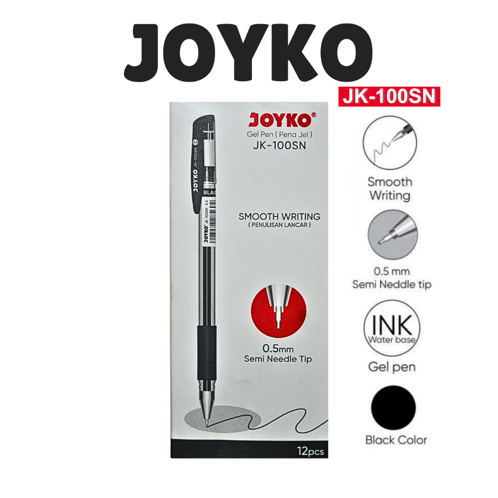 

Joyko JK-100SN Gel Pen 0.5mm (PER PACK) ISI 12pcs