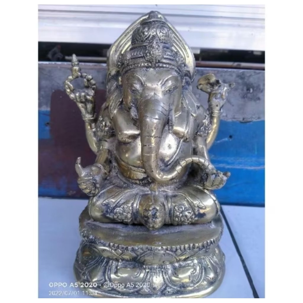 PAJANGAN PATUNG GANESHA BAHAN KUNINGAN