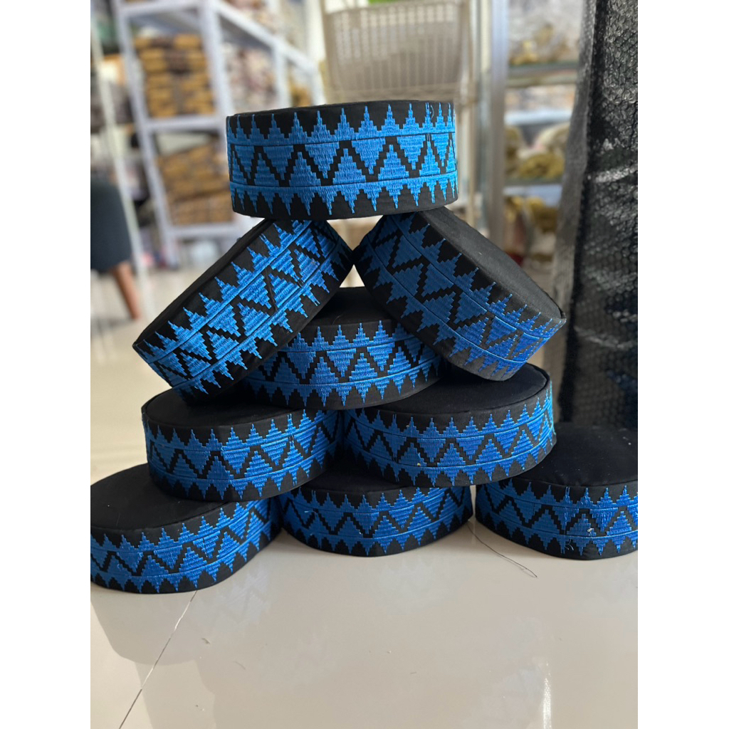 peci kopiah songkok topi tapis lampung bordir pesawaran biru