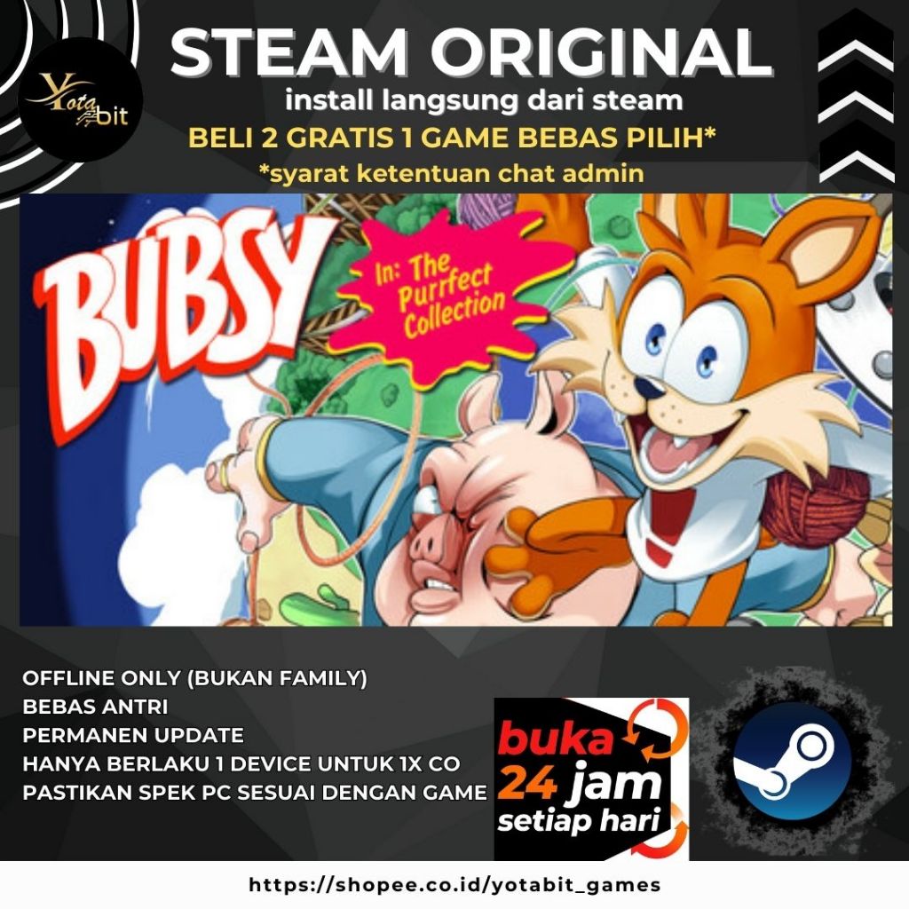 Bubsy in: The Purrfect Collection PC Game Original Offline