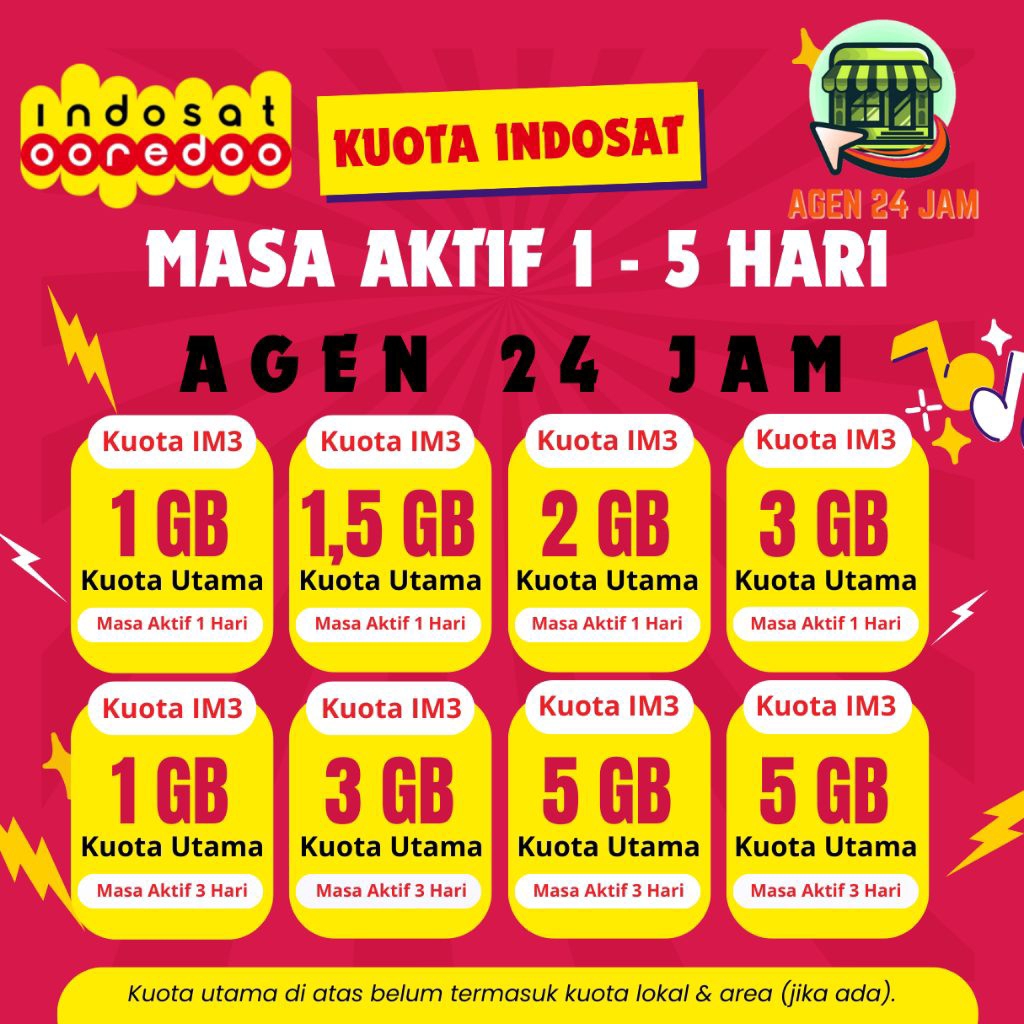 PAKET DATA IM3 MASA AKTIF 1– 5 HARI | KUOTA INTERNET INDOSAT IM3 MURAH 24 JAM | PROSES CEPAT
