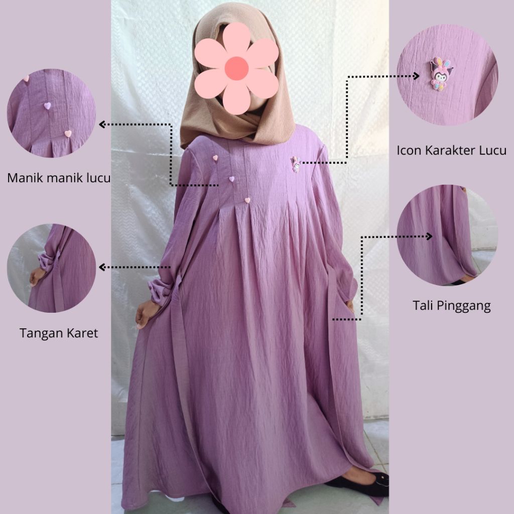Gamis anak perempuan lucu (Gamis Aura)