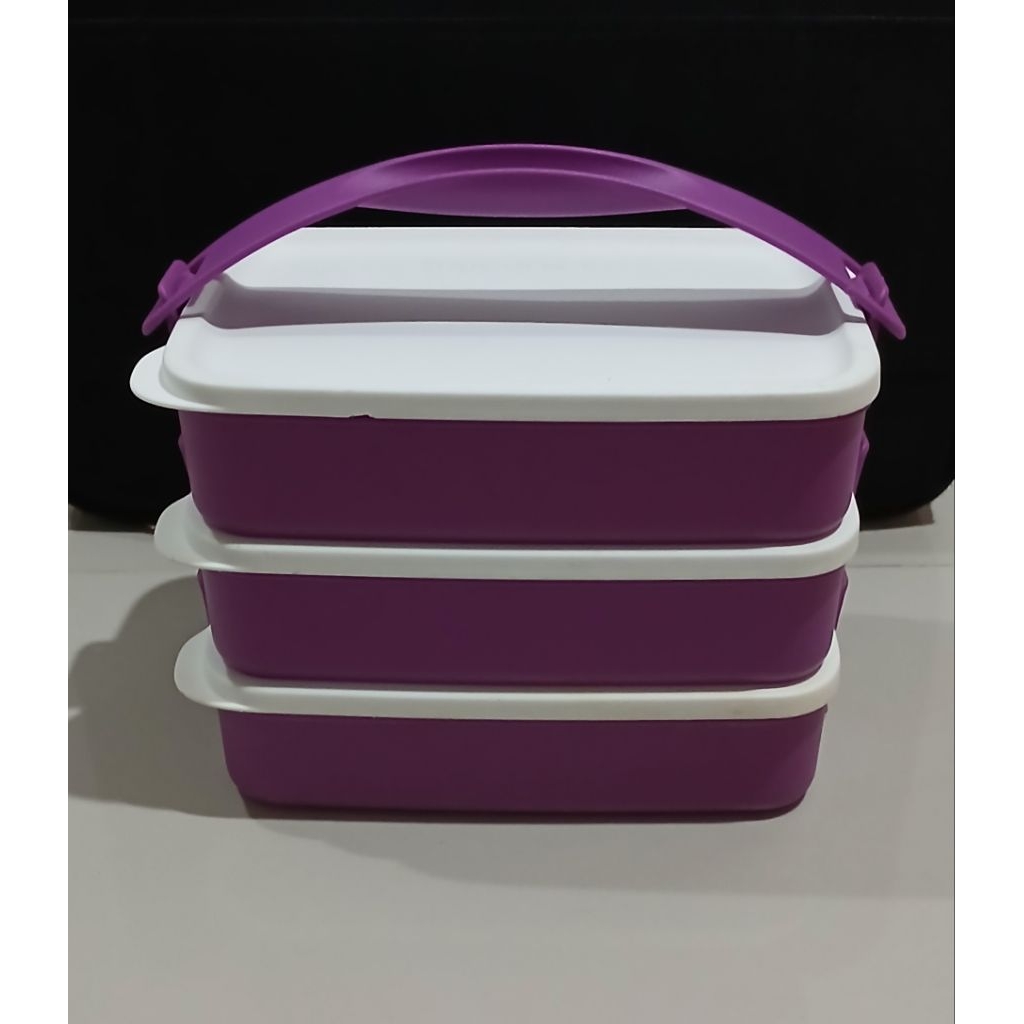 set Rantang ctg senada ungu tupperware prelove