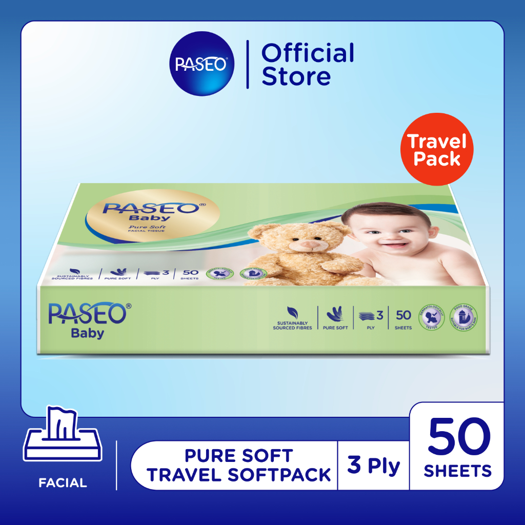 Paseo Baby Tissue Bayi Travel Pack 50 pcs