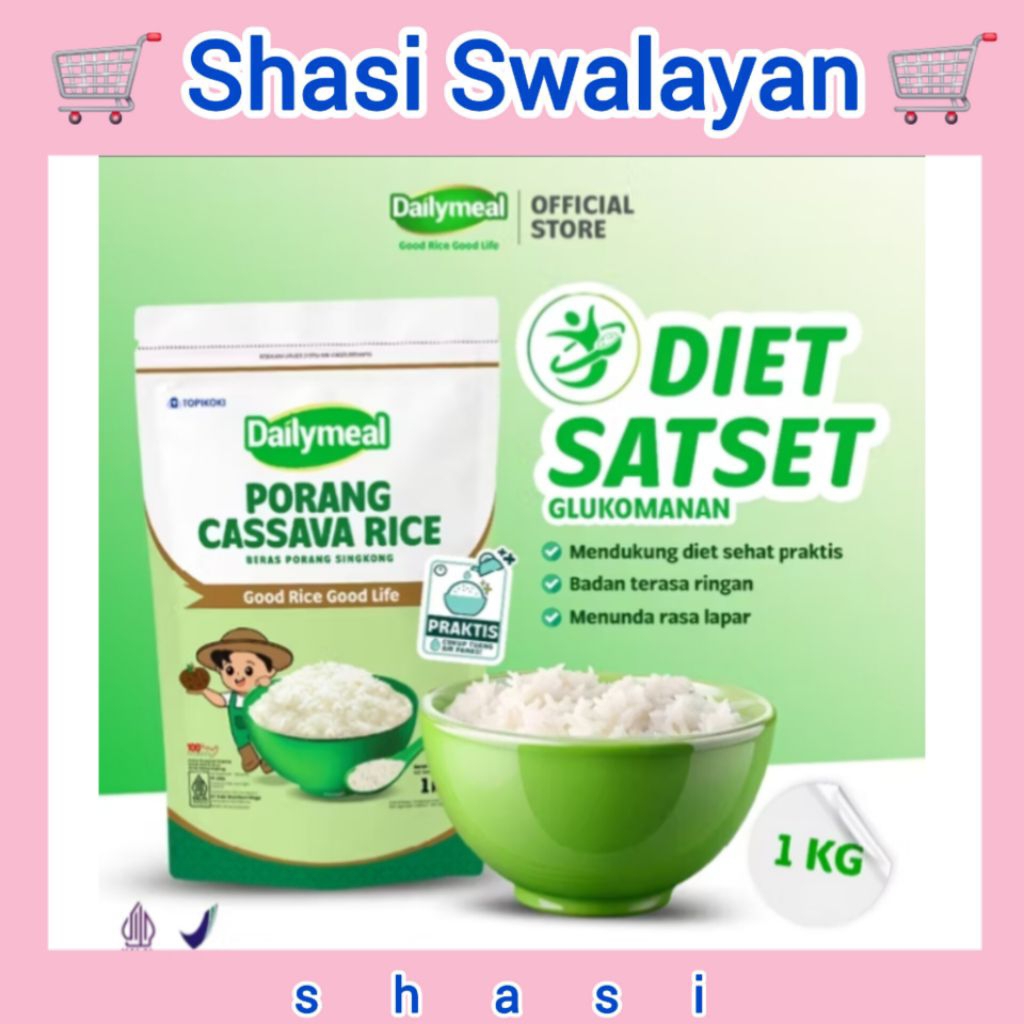 

Dailymeal Beras Porang 1 Kg - Porang Cassava Rice - Alternatif Nasi Sehat, Kenyang Lebih Lama, Rendah Kalori