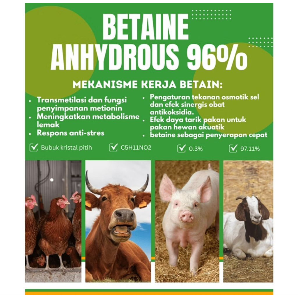 Betaine Anhydrous 96% 1KG