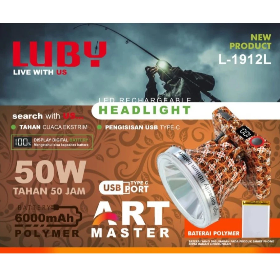 SENTER KEPALA LUBY L-1912 CAHAYA PUTIH