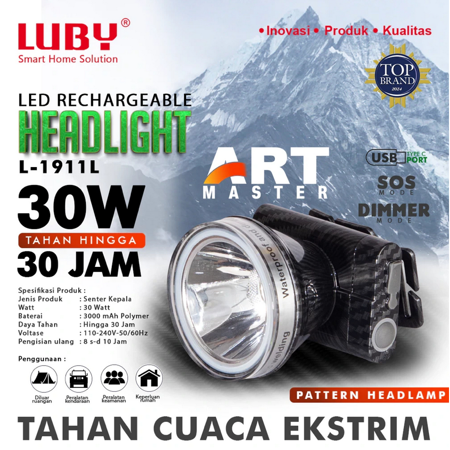 SENTER KEPALA LUBY L-1911 CAHAYA PUTIH