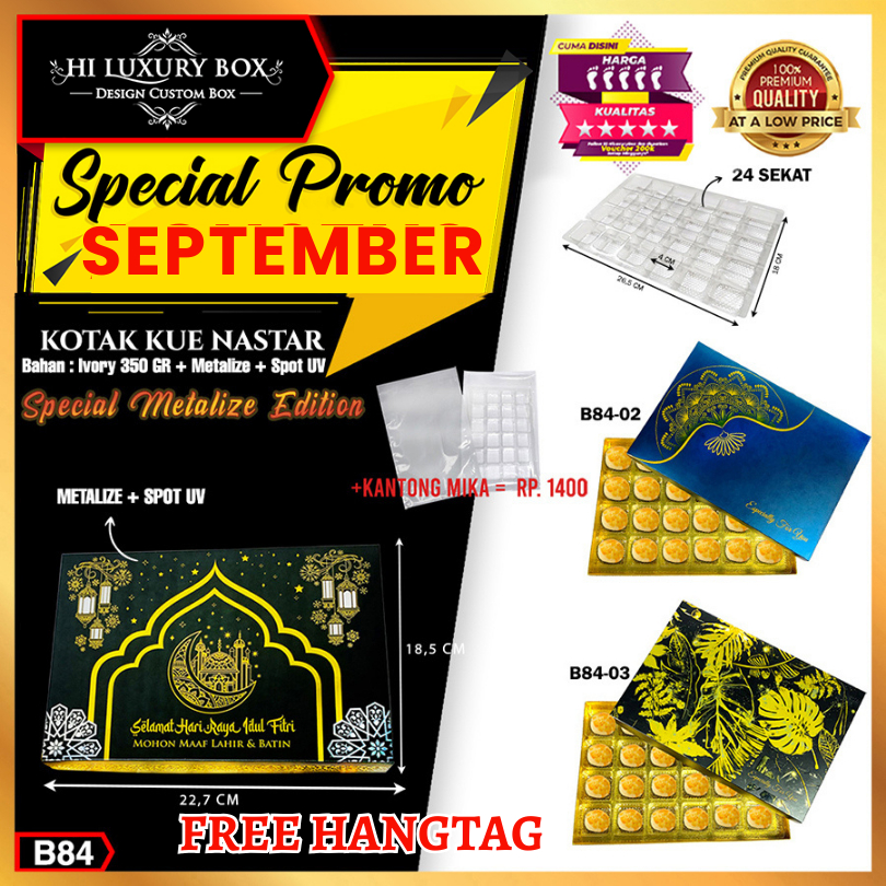 

Box Coklat Kotak Kue Nastar Mika Sekat Packaging Lebaran Murah - B84
