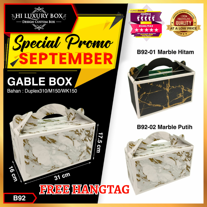 

Box Hampers - Kotak Souvenir - Dus Gable Hadiah Motif Marble - B92