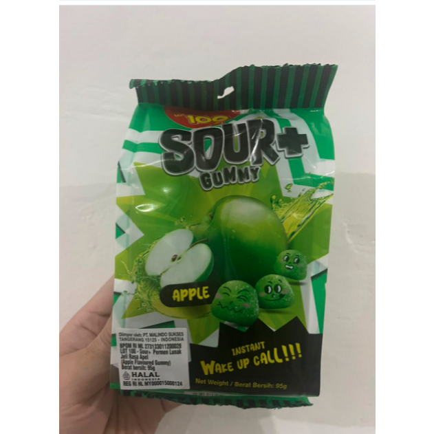 

Permen Asam Lot 100 Sour + Gummy apple / permen kenyal 25pcs (95gr )
