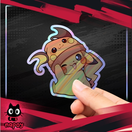 

Stiker Hologram Anime Game Pokemon Pikachu Raichu