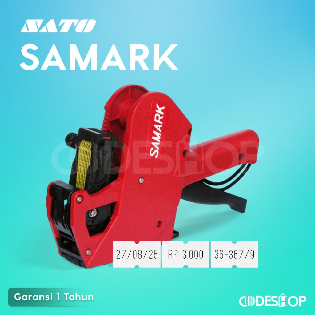 

Hand Label SATO SAMARK Handlabel Singel 1 Baris Line 8 Digit Angka Handlabeler