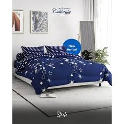 CALIFORNIA Set Bedcover + Sprei 140x200 Tinggi 20 Cm - Bahan Lembut 180 BC FLAT THEBIG3