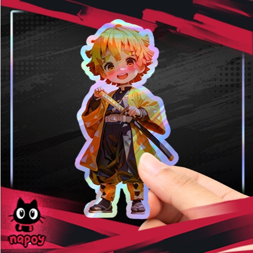 

Stiker Hologram Anime Demon Slayer Zenitsu Agatsuma Realis