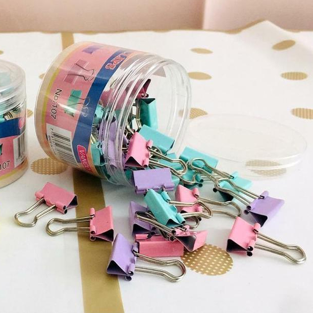 

Binder Clip Warna-warni Vanco No.107 Isi 40 Pcs Klip Kertas 107