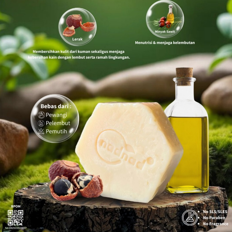 Sabun Batang Lerak Sabun Mandi Lerak BPOM Sabun Lerak Cuci Clodi Menspad Sabun Cuci Batik Ramah Ling