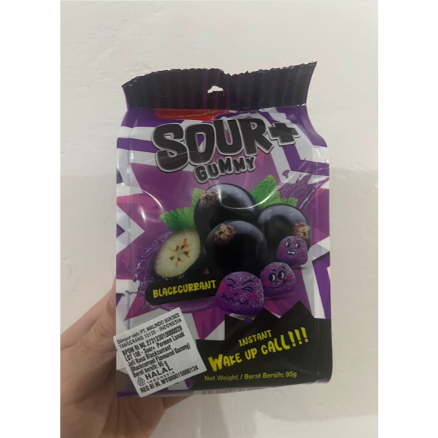 

Permen Asam Lot 100 Sour + Gummy Blackcurrant / permen kenyal (95gr )