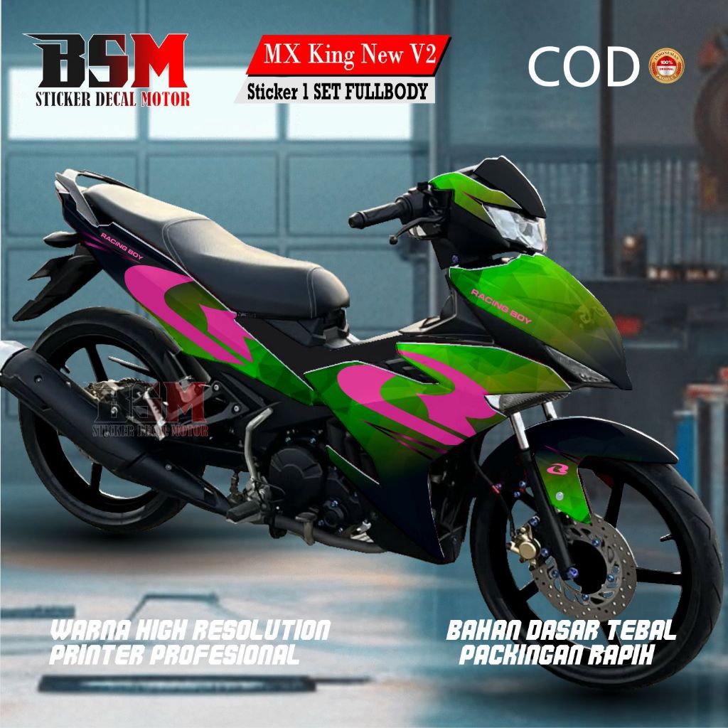 Decal Mx King New V2 Sticker Fullbody RCB Hitam
