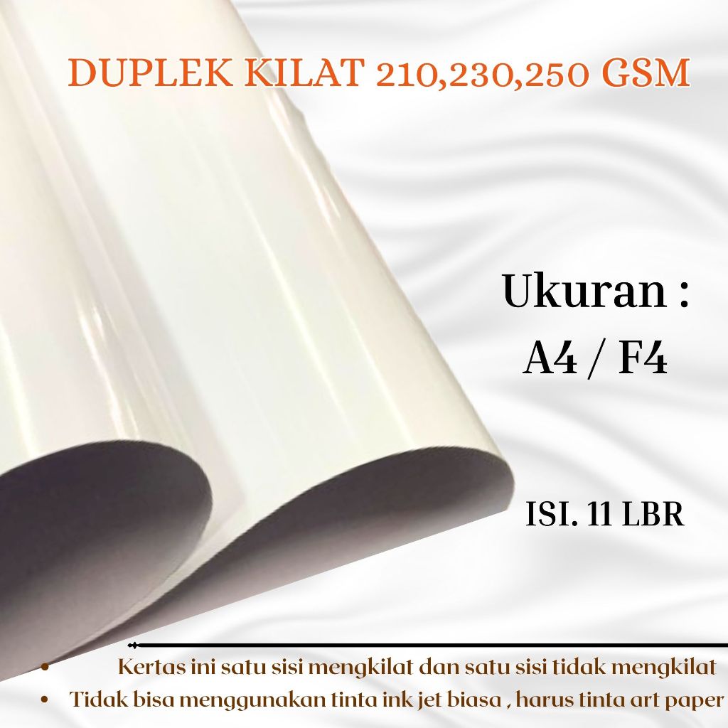 

DUPLEK KILAT 210 GSM , 23 GSM , 250 GSM UKURAN A4 / F4 11 LEMBAR