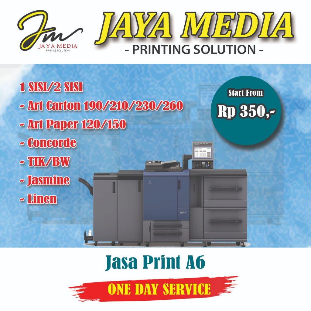

Print Art paper Ukuran A6 Sehari Jadi