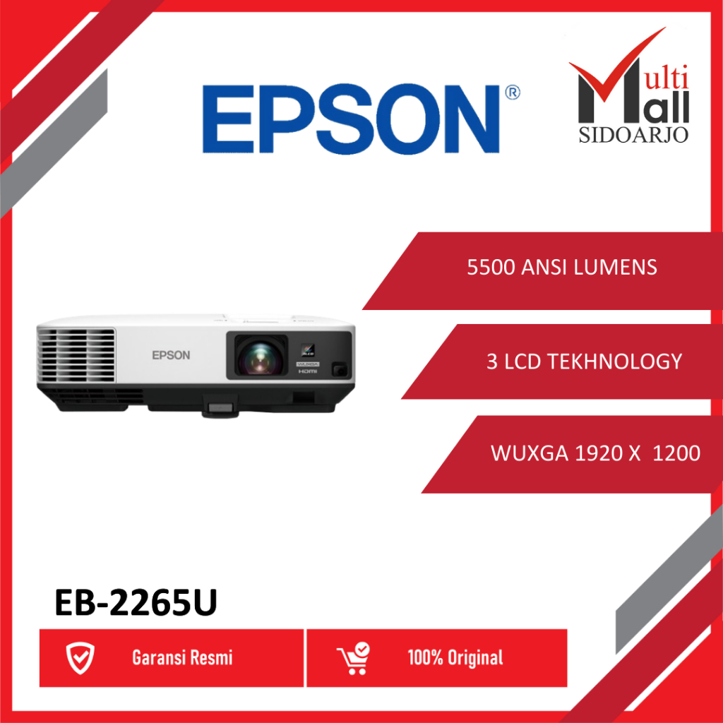 Epson Proyektor EB-2265U EB 2265U EB2265U WUXGA 5500 Lumens 3LCD Garansi Resmi
