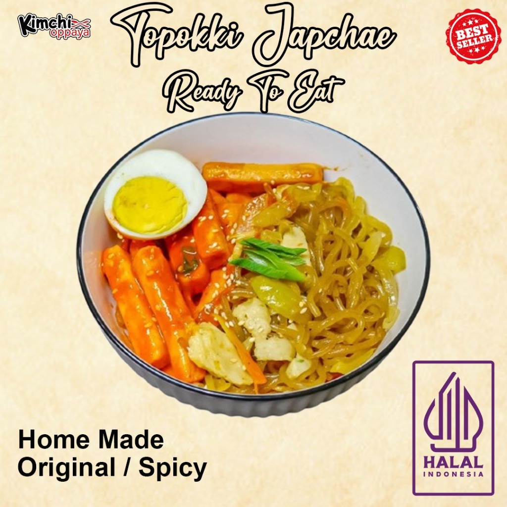 

Tokpokki Japchae ( Topoki dan japchae) Siap Makan Instant Delivery
