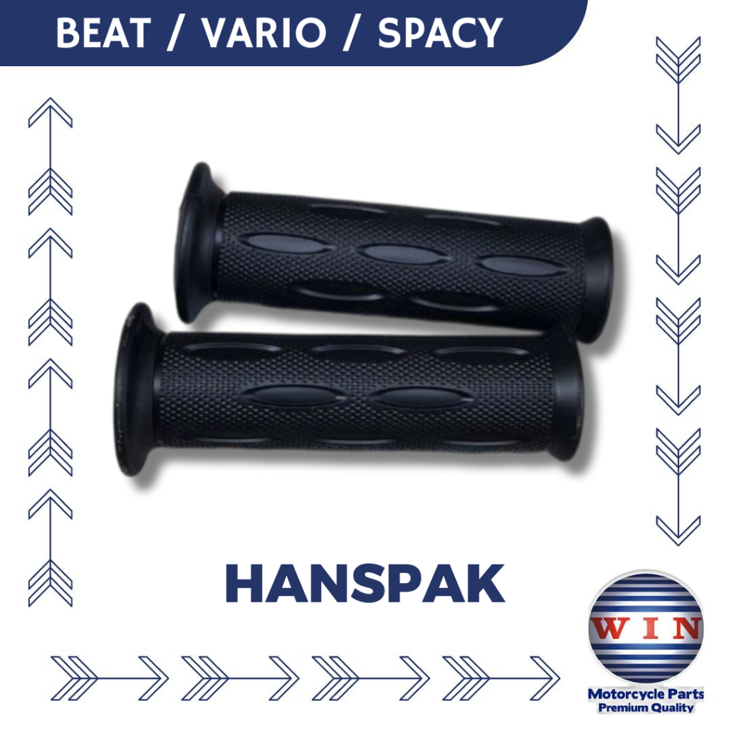 Hanspak Handgrip Karet Setir Handfat Set Kiri & Kanan Honda Beat Vario Spacy Karbu Merk WIN