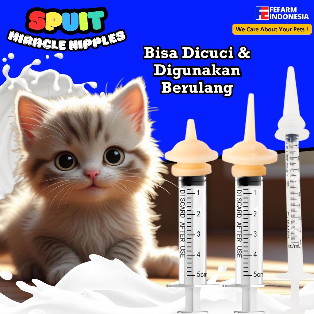 MIRACLE NIPPLE Pentil Dot Susu Spet Anak Bayi Kucing Kecil Mini Niple Nipel Untuk Anakan Kitten Rc B