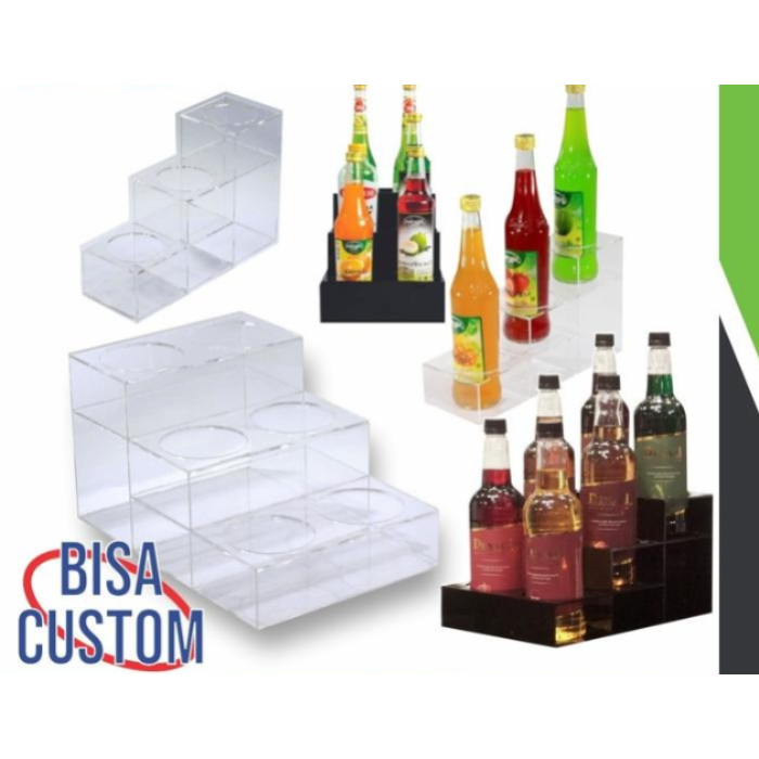 Rak Akrilik display botol isi 3/rak akrilik display botol 6