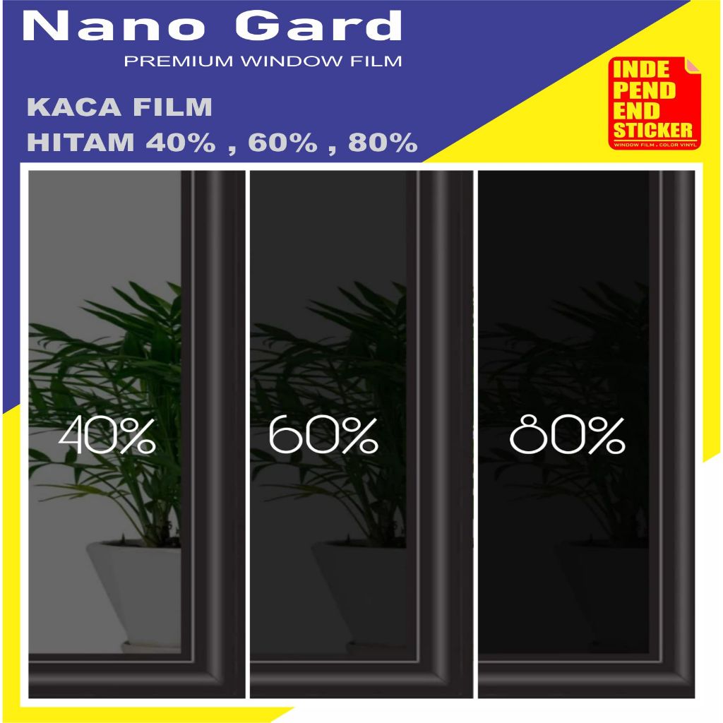 Stiker Kaca Film Jendela Rumah Sticker Kaca Film Mobil Riben Hitam Kegelapan 40% 60% 80%