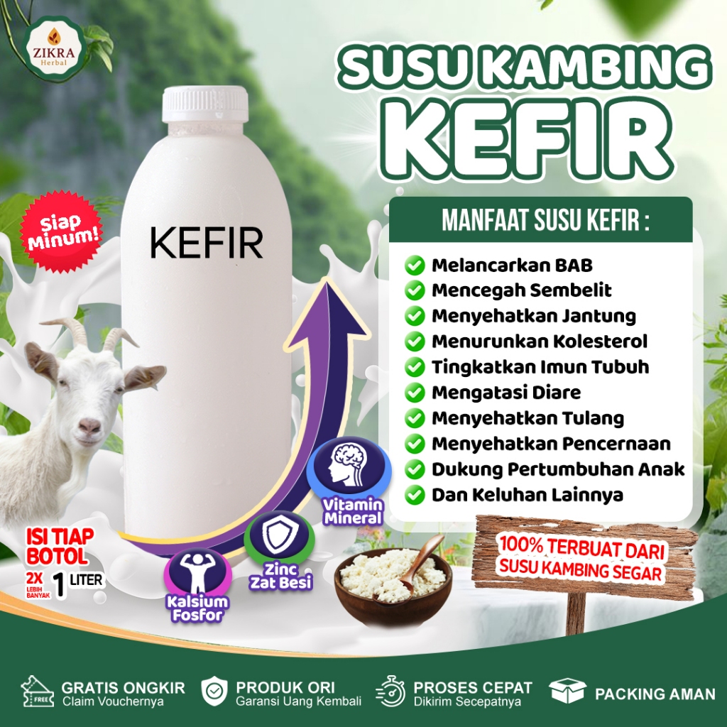 

Susu Kefir Kambing Original isi 1 Liter Perbotol