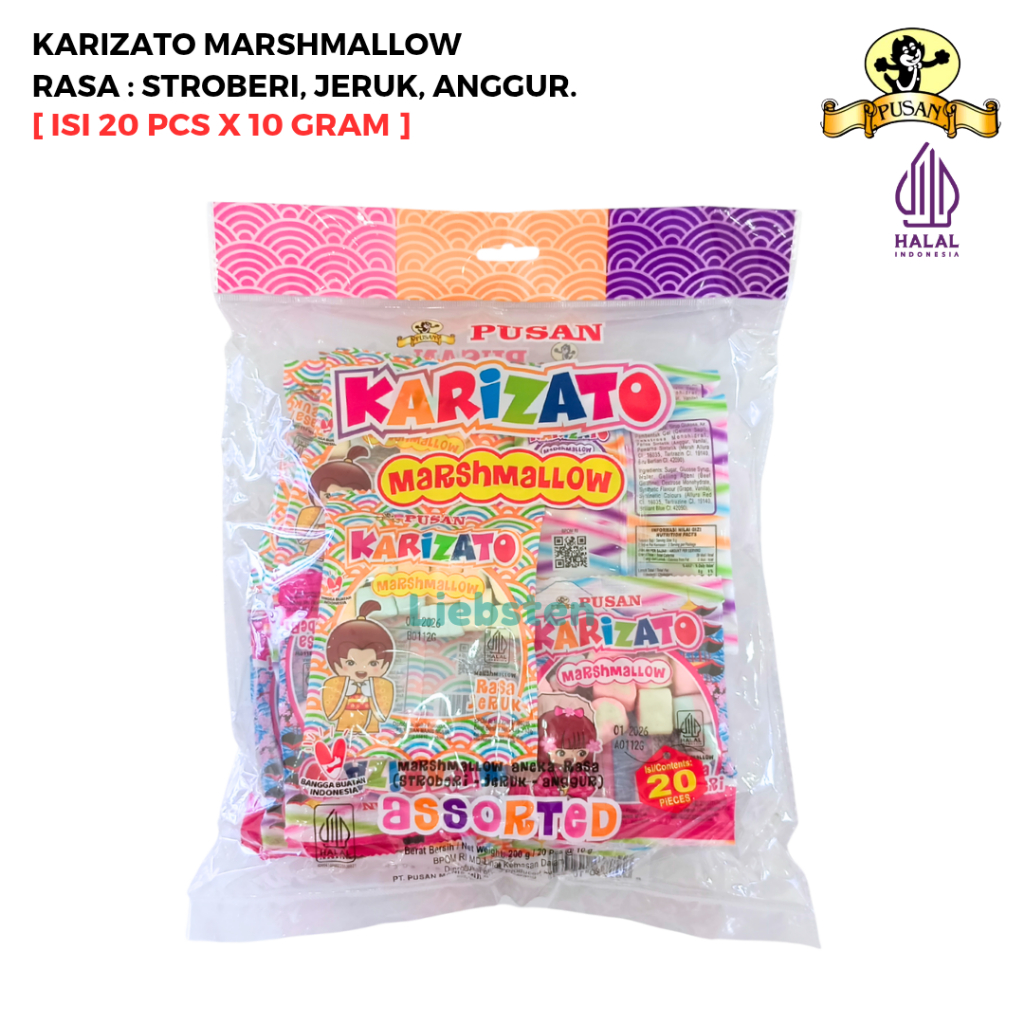 Pusan Karizato Marshmallow Aneka Rasa 200 Gr